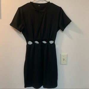 Black tshirt dress with cut outs